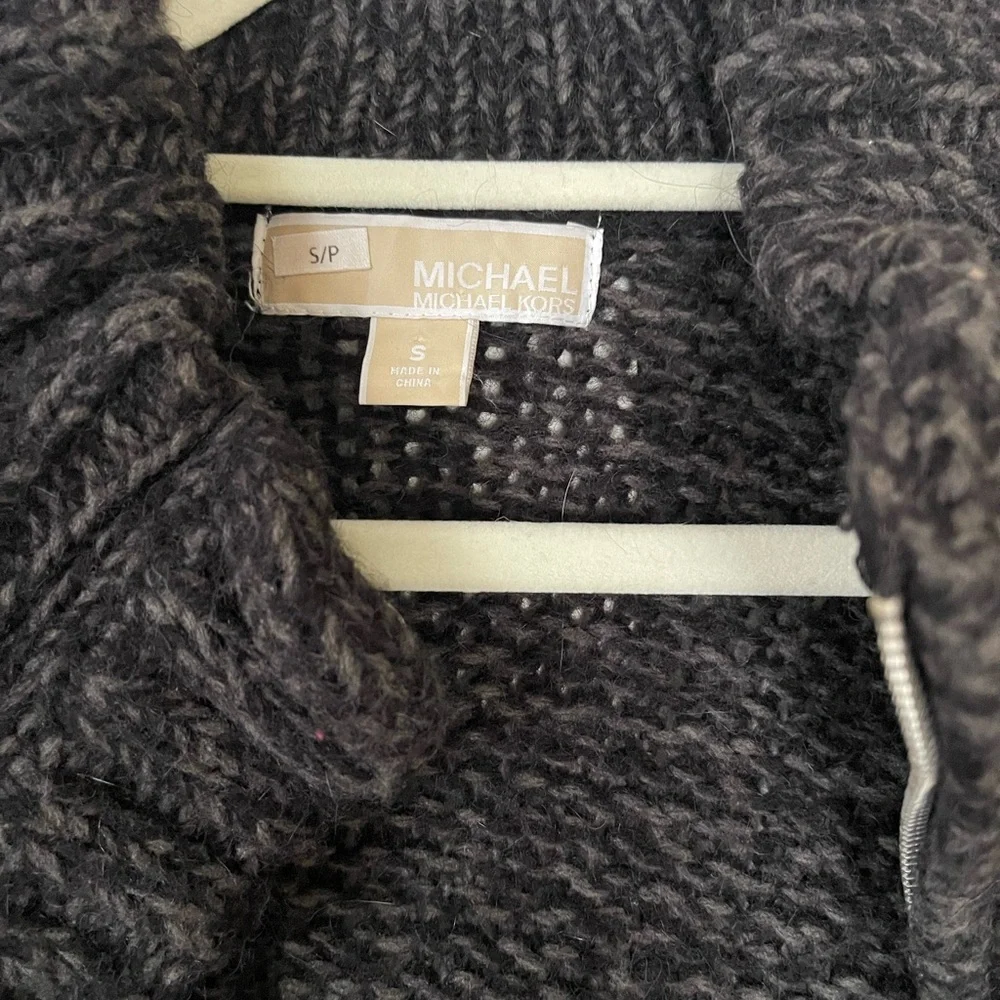 Michael Kors Charcoal Toggle Poncho Cardigan - Picture 2 of 8